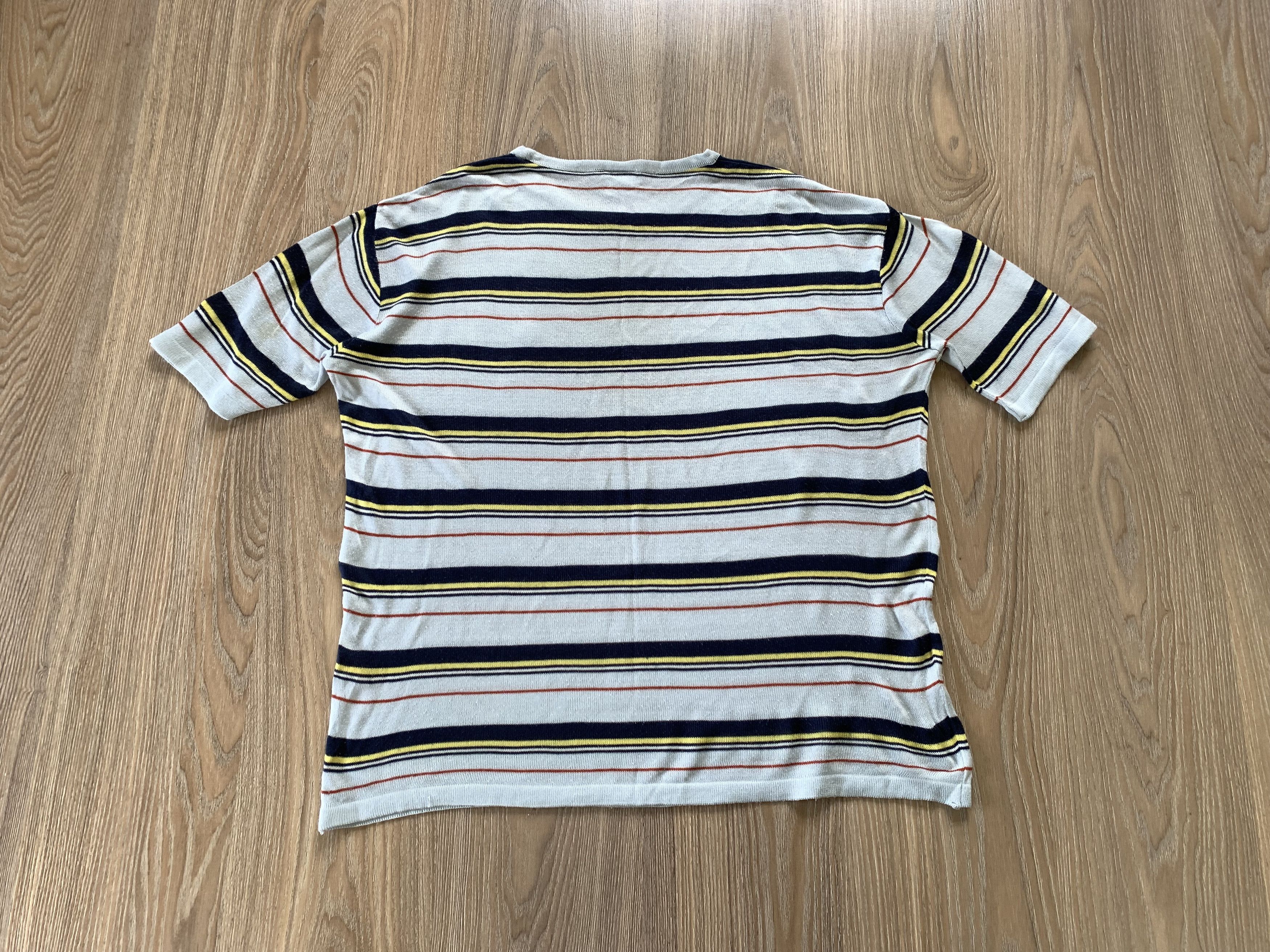 Lacoste × Vintage Vintage Lacoste Stripe Cotton T-Shirt Size US XL / EU 56 / 4 - 3 Thumbnail