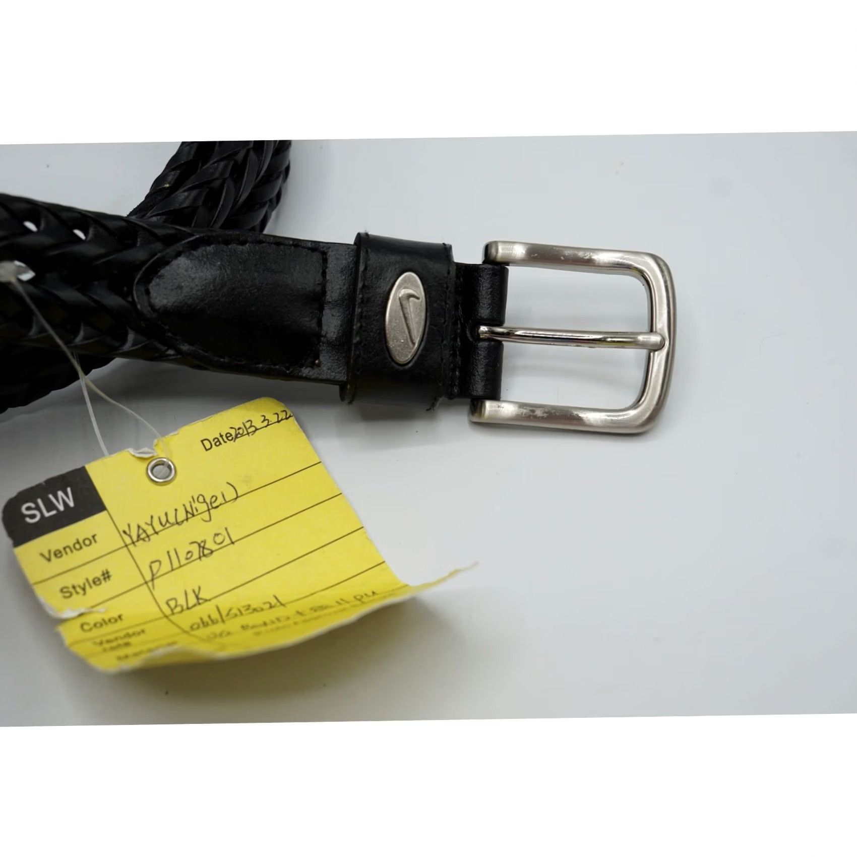 Nike VINTAGE Nike Golf Women's Swoosh Oval Braided Belt Black 1-1/8" width 42" overall Womens Size ONE SIZE - 3 Thumbnail