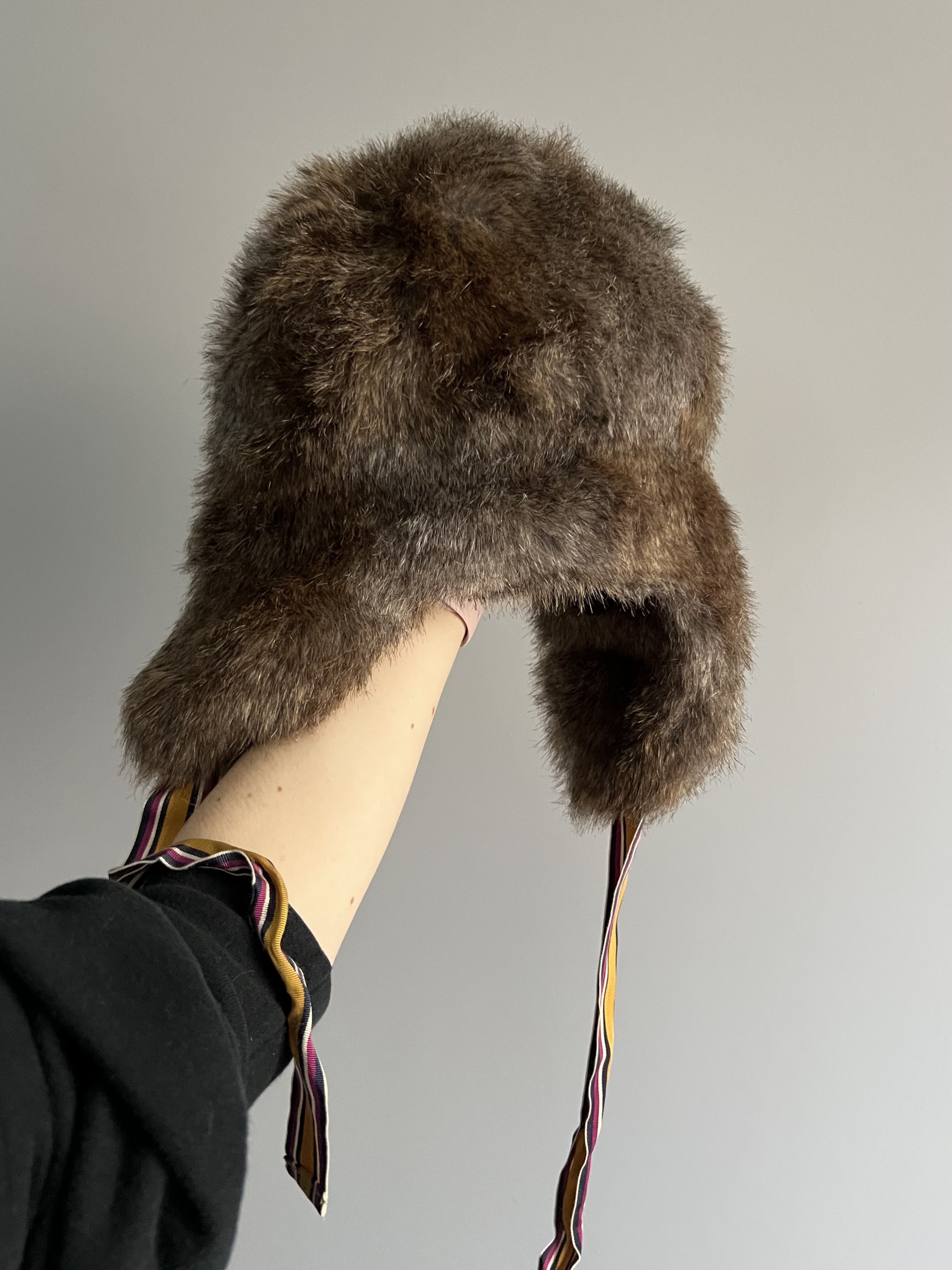 Japanese Brand Y2K Fuzzy Fur Trapper Alt Mohair Cute Hat Ushanka Size ONE SIZE - 3 Thumbnail