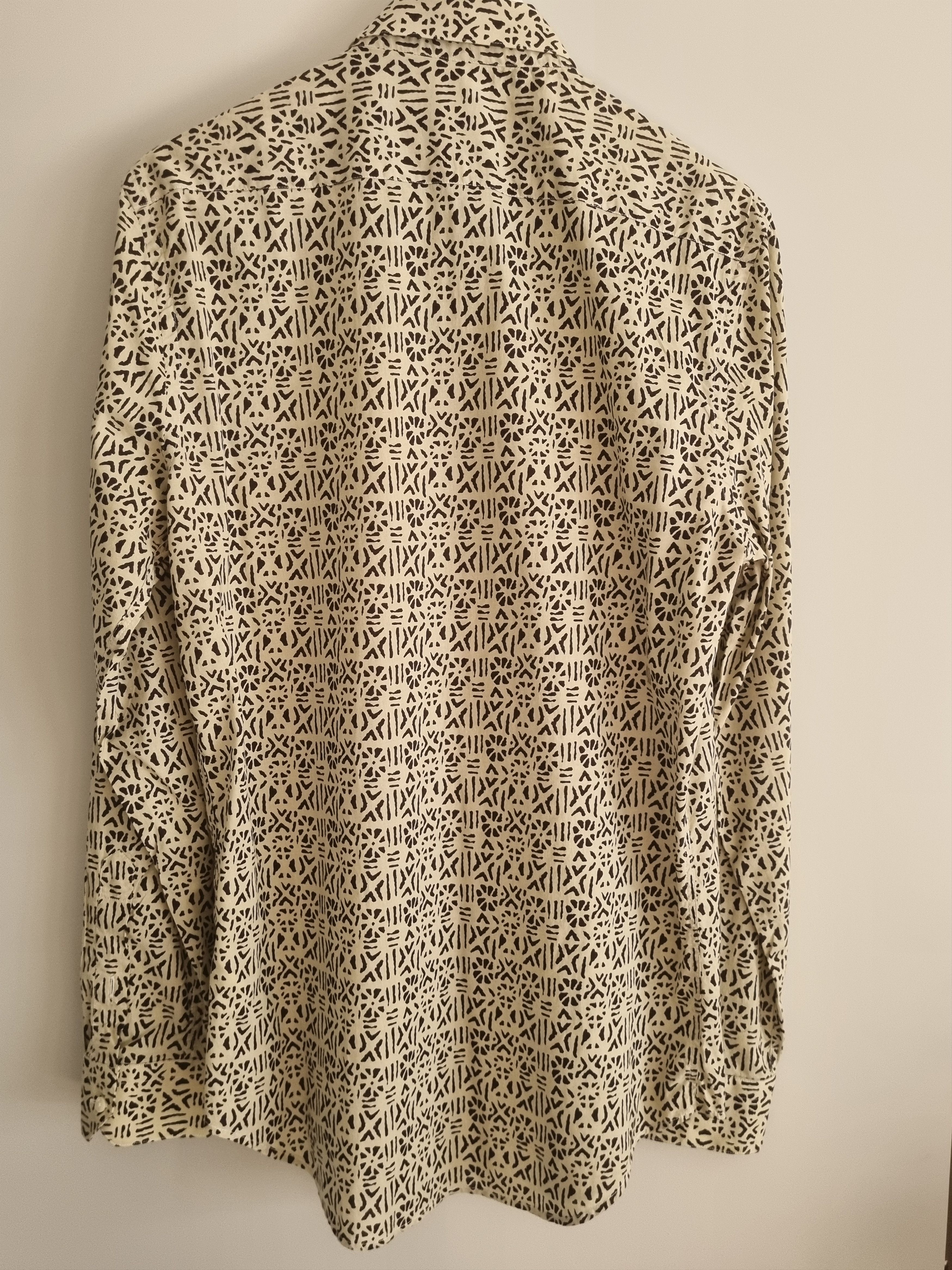 Zara beige shirt with ethnic print Size US L / EU 52-54 / 3 - 3 Thumbnail