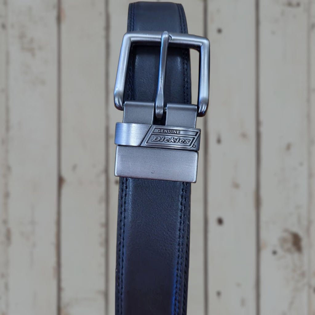Dickies Dickies Reversible Leather Belt Men 50/52 Brown Black Brushed Nickel Buckle Dress Belt Size ONE SIZE - 1 Thumbnail