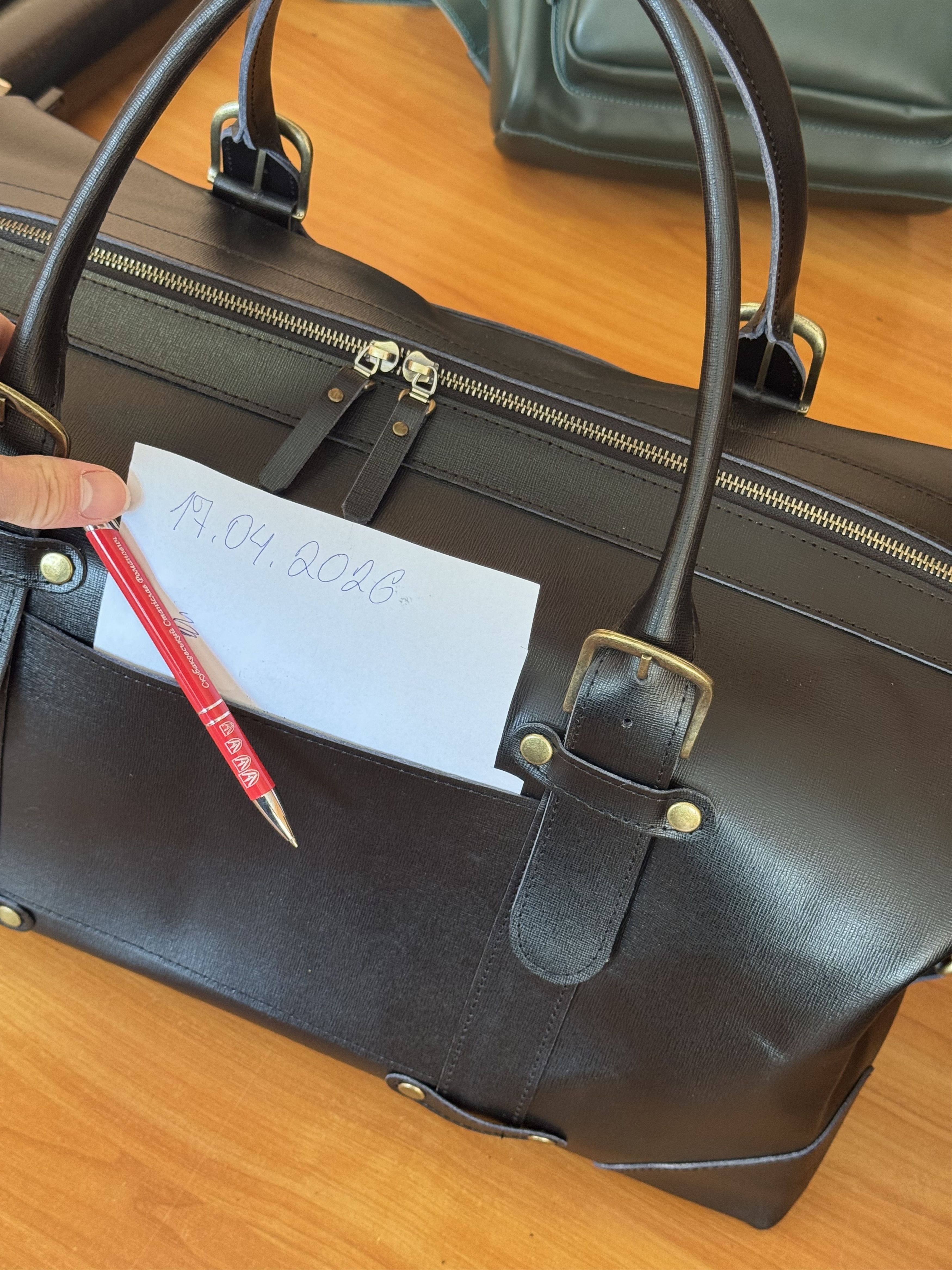 Handmade Genuine vintage leather travel bag. Duffel Bag. Weekender Size ONE SIZE - 7 Thumbnail
