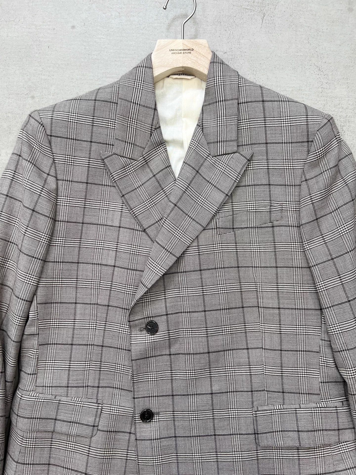 Raf Simons Raf Simons SS20 Virgin Wool Check Shaped Blazer 48 Size US M / EU 48-50 / 2 - 2 Thumbnail