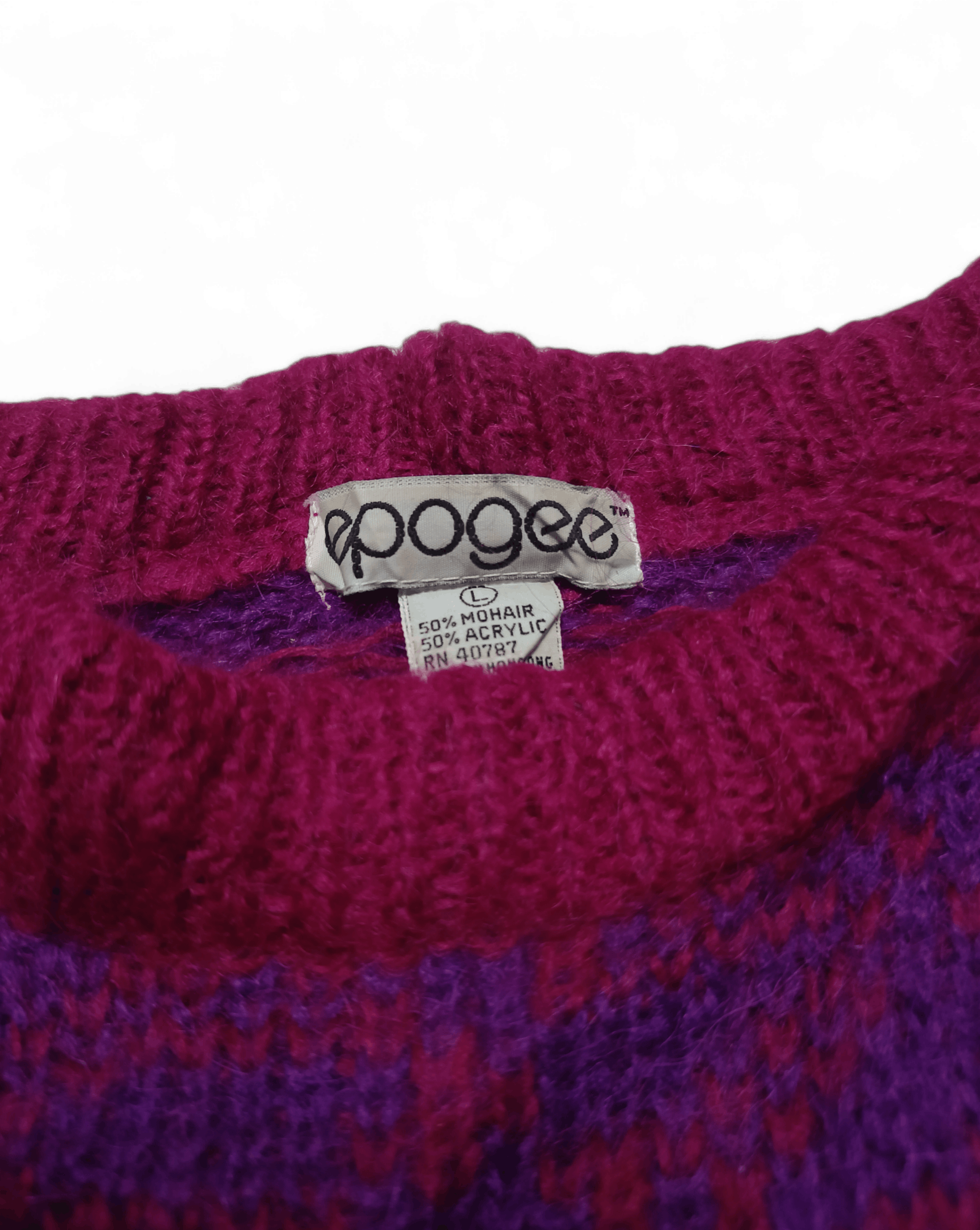 Other Vintage 80s EPOGEE Abstract Motifs Knit Mohair Sweater Size L / US 10 / IT 46 - 8 Thumbnail