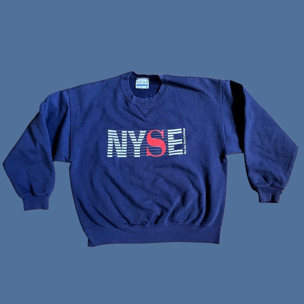 Vintage VINTAGE NYSE New York Stock Exchange Sweatshirt Men’s L Navy Blue 90s Gear for Sports Graphic Print Pullover Size US L / EU 52-54 / 3 - 1 Thumbnail