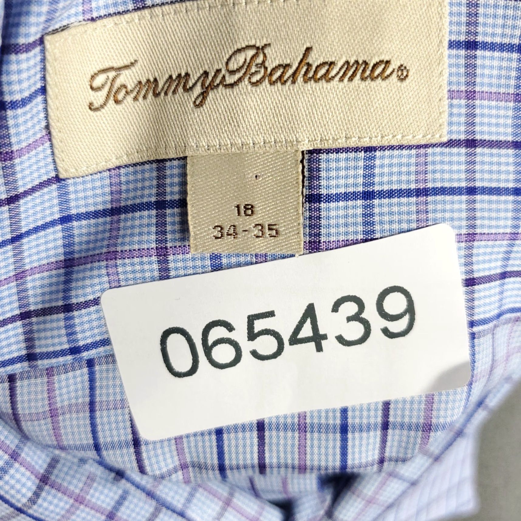 Tommy Bahama Tommy Bahama Shirt Mens 18 Blue Check Dress Shirt Button Up Long Sleeve Size 48R - 7 Thumbnail