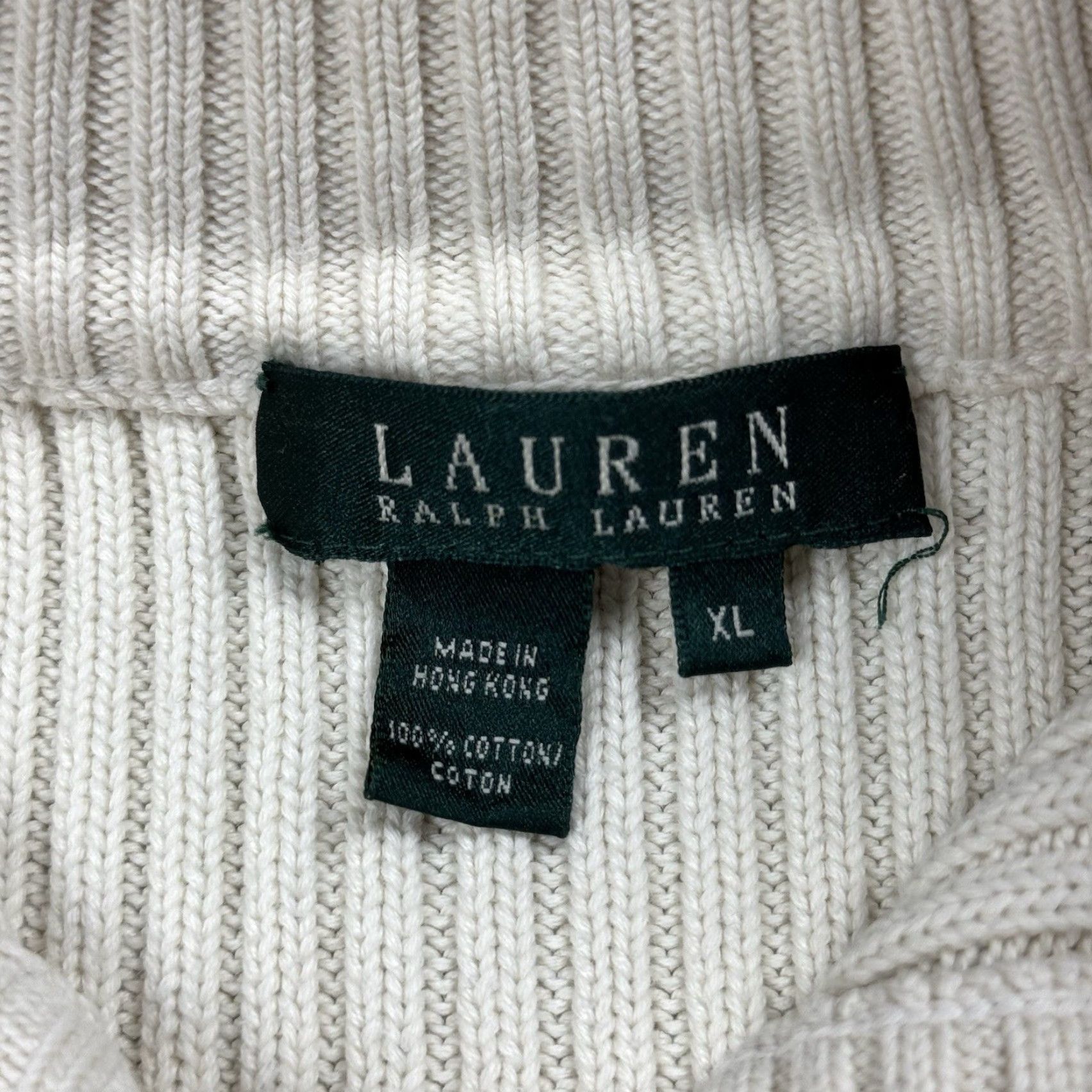 Ralph Lauren Vintage Lauren Ralph Lauren Women's Nautical Ribbed Button Front High Neck Sweater XL Ivory Size XL / US 12-14 / IT 48-50 - 3 Thumbnail