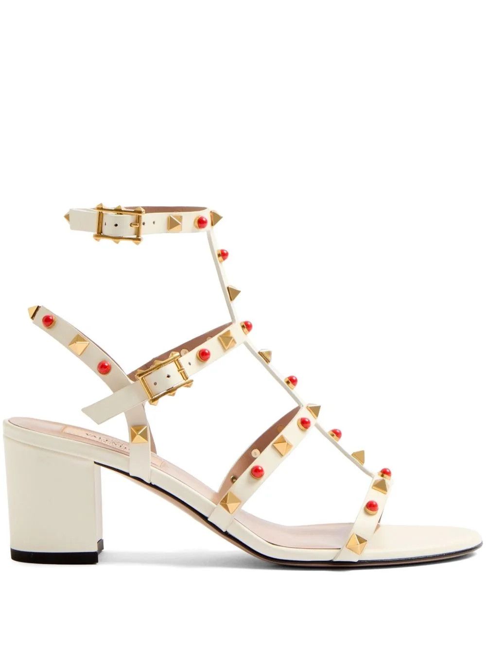 Valentino os11x0126 Rockstud Sandals in Ivory Size US 9 / IT 39 - 1 Thumbnail