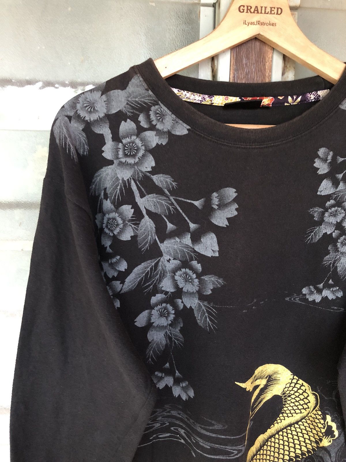 Bullet Noise Vintage Bullet Noise Sukajan Fish Gold Long Sleeve Tee Size US XL / EU 56 / 4 - 7 Thumbnail