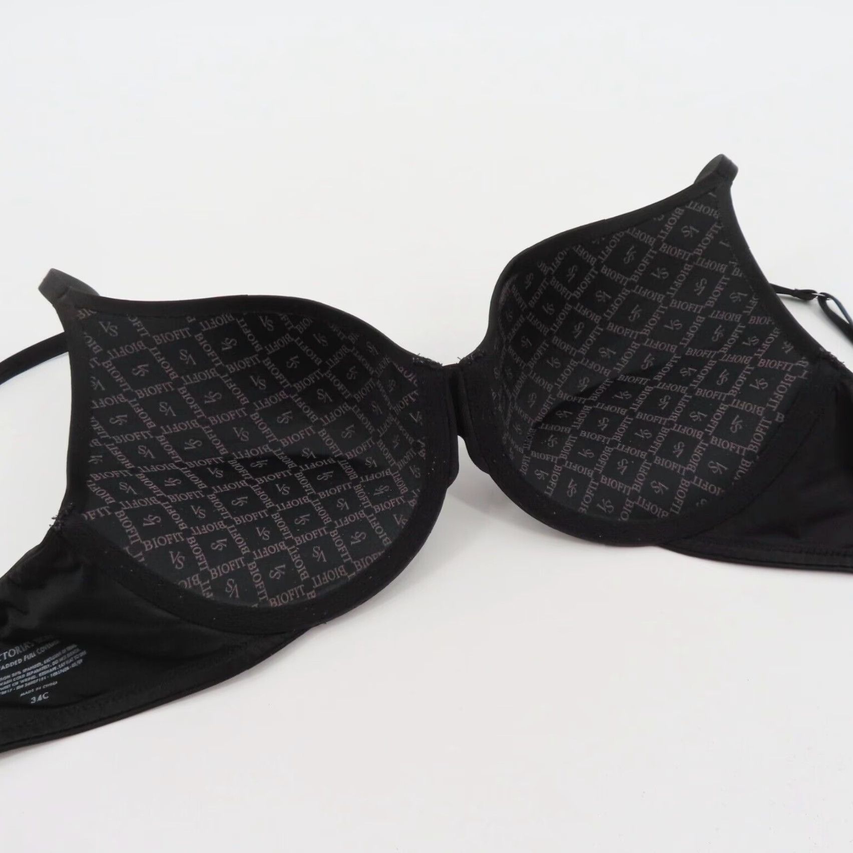 Victoria's Secret Victoria's Secret Bra 34C Black Solid Underwired Padded Full Coverage T-Shirt Style Womens Size ONE SIZE - 6 Thumbnail