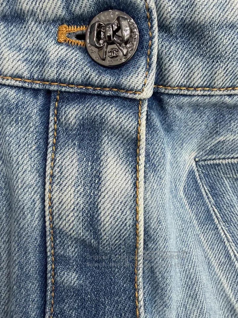 Chanel Chanel Blue bow denim skirt Size 42" / US 20 - 3 Thumbnail