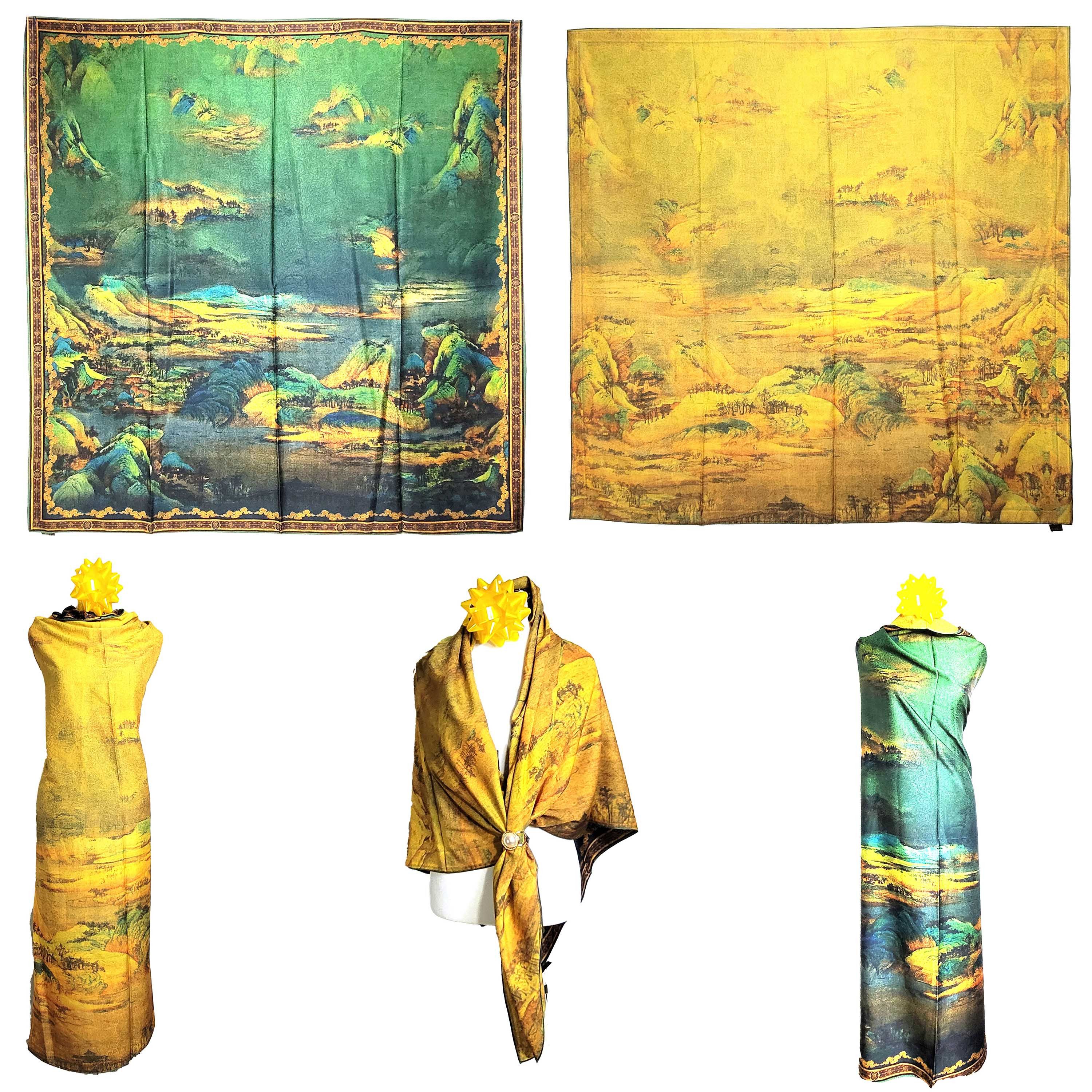 Other NWT Double Sided Silk Scarf 52"x52" Large Square Wrap 3228 Size ONE SIZE - 1 Thumbnail