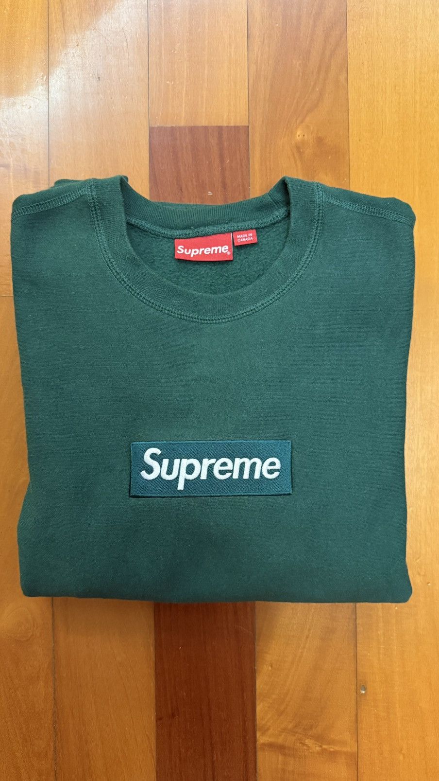 Supreme Supreme Box Logo Crewneck (FW18) Dark Green Size US M / EU 48-50 / 2 - 1 Thumbnail