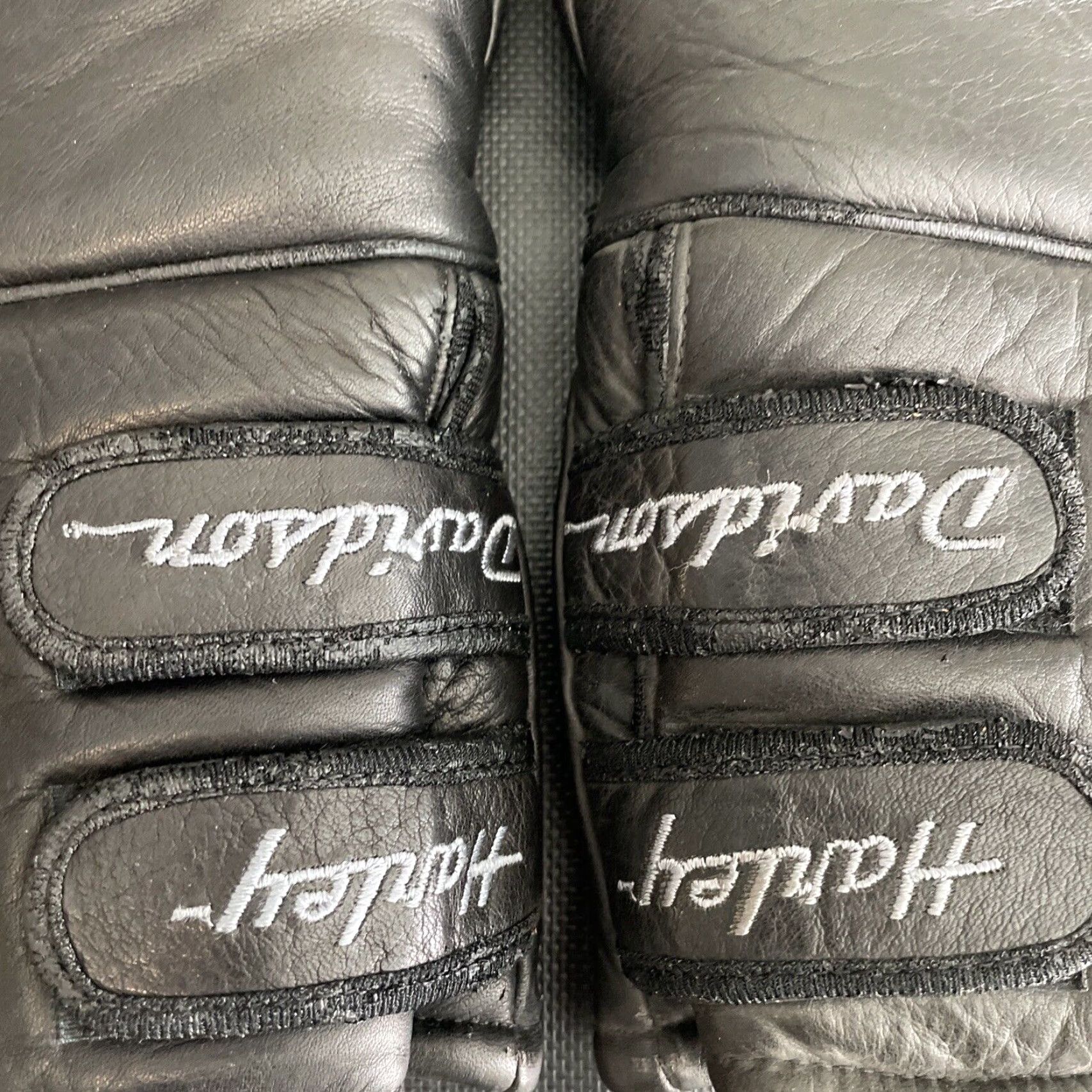 Harley Davidson Harley-Davidson Glove Leather Medium Black Double Strap Thinsulate Men Riding Wrist Padded Palms Biker Motorcycle Gloves Size ONE SIZE - 2 Thumbnail