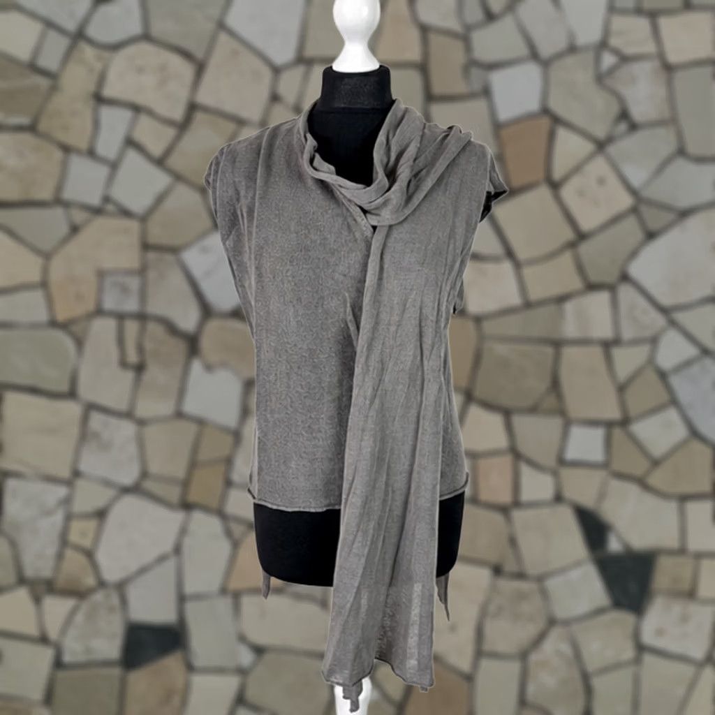 Sarah Pacini Sarah Pacini Grey Tunic Blouse Sleeveless Crew Neck One Size Womens Italy Shirt Blouse Tunic Grey Size ONE SIZE - 1 Thumbnail