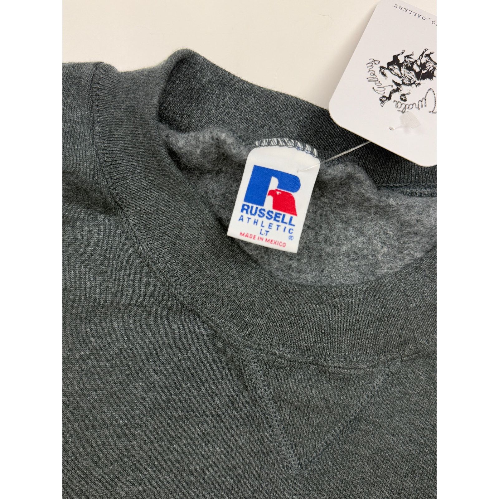 Russell Athletic Vintage Russell Athletic Blank Sweatshirt LT Charcoal Gray Size US L / EU 52-54 / 3 - 3 Thumbnail