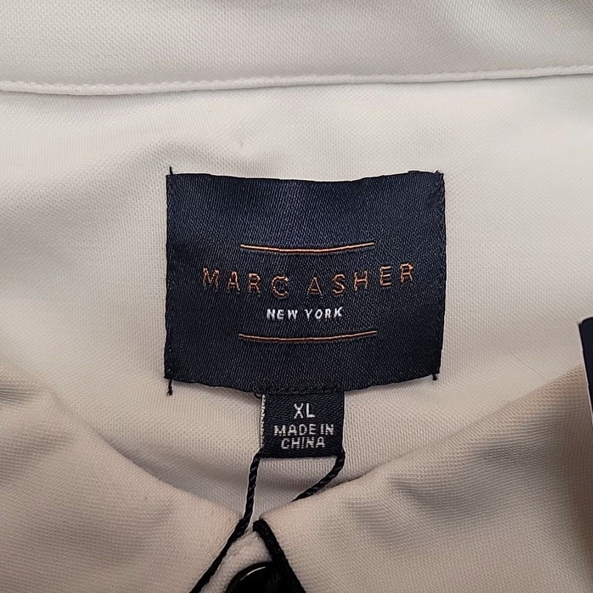 Vintage Marc Asher Shirt Men XL White Navy Performance Knit Stretch Polo MATP100104 NEW Size US XL / EU 56 / 4 - 3 Thumbnail