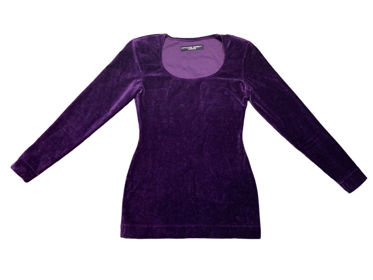 Japanese Brand × Katharine Hamnett London × Vintage 90s KATHARINE HAMNETT LONDON VELVET DRESS Size S / US 4 / IT 40 - 1 Thumbnail