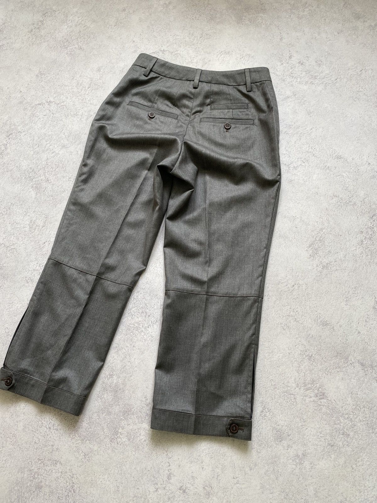 Brunello Cucinelli Gunex By Brunello Cucinelli Grey Wool Cropped Trousers Pants Size 27" / US 4 / IT 40 - 11 Thumbnail