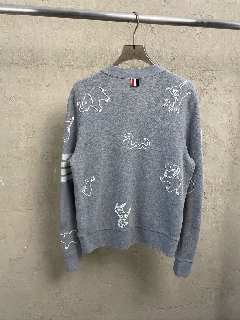 Thom Browne Thom browne Size 0 Gray zoo four-striped cardigan jacket 2 Size XS / US 0-2 / IT 36-38 - 2 Thumbnail