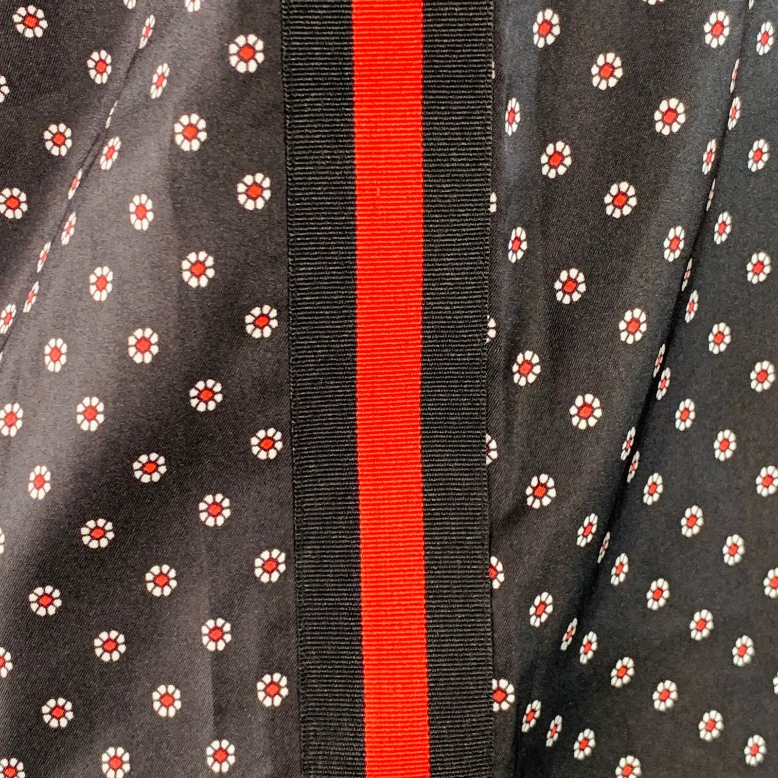 The Kooples Size S Black Red White Silk Floral Short Sleeve Casual Top Size S / US 4 / IT 40 - 4 Thumbnail