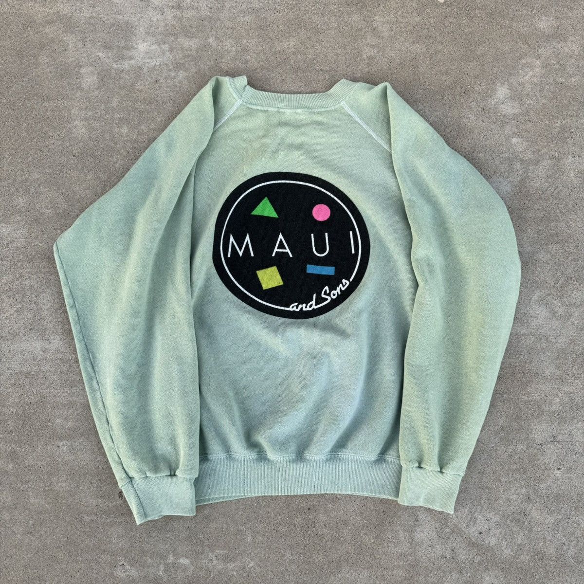 Hanes Vintage 90s USA Made Earth Tone Green Maui Crewneck Fits S Size US S / EU 44-46 / 1 - 10 Thumbnail