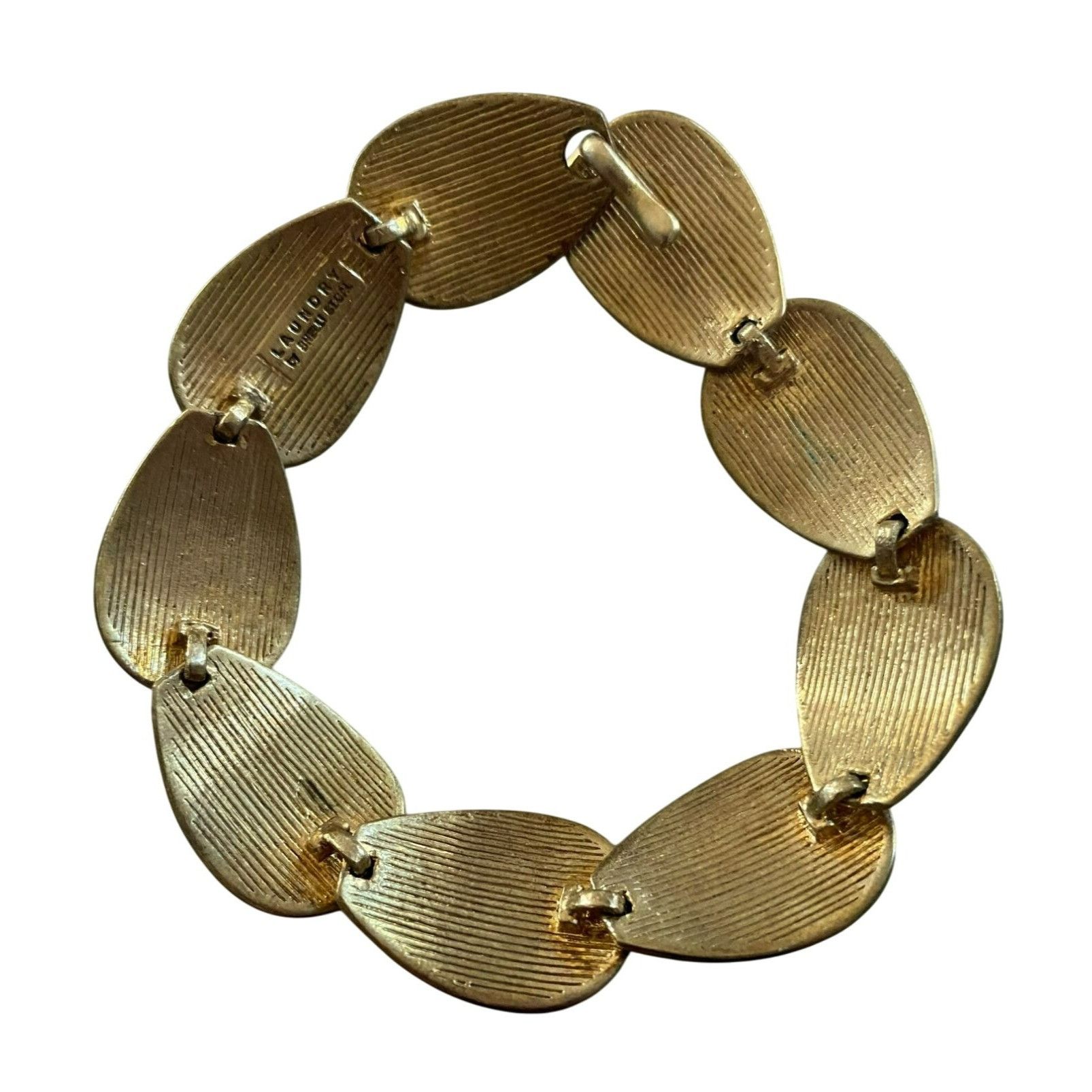 Laundry by Shelli Segal Laundry By Shelli Segal Gold-Tone Textured Oval Link Bracele Size ONE SIZE - 2 Thumbnail