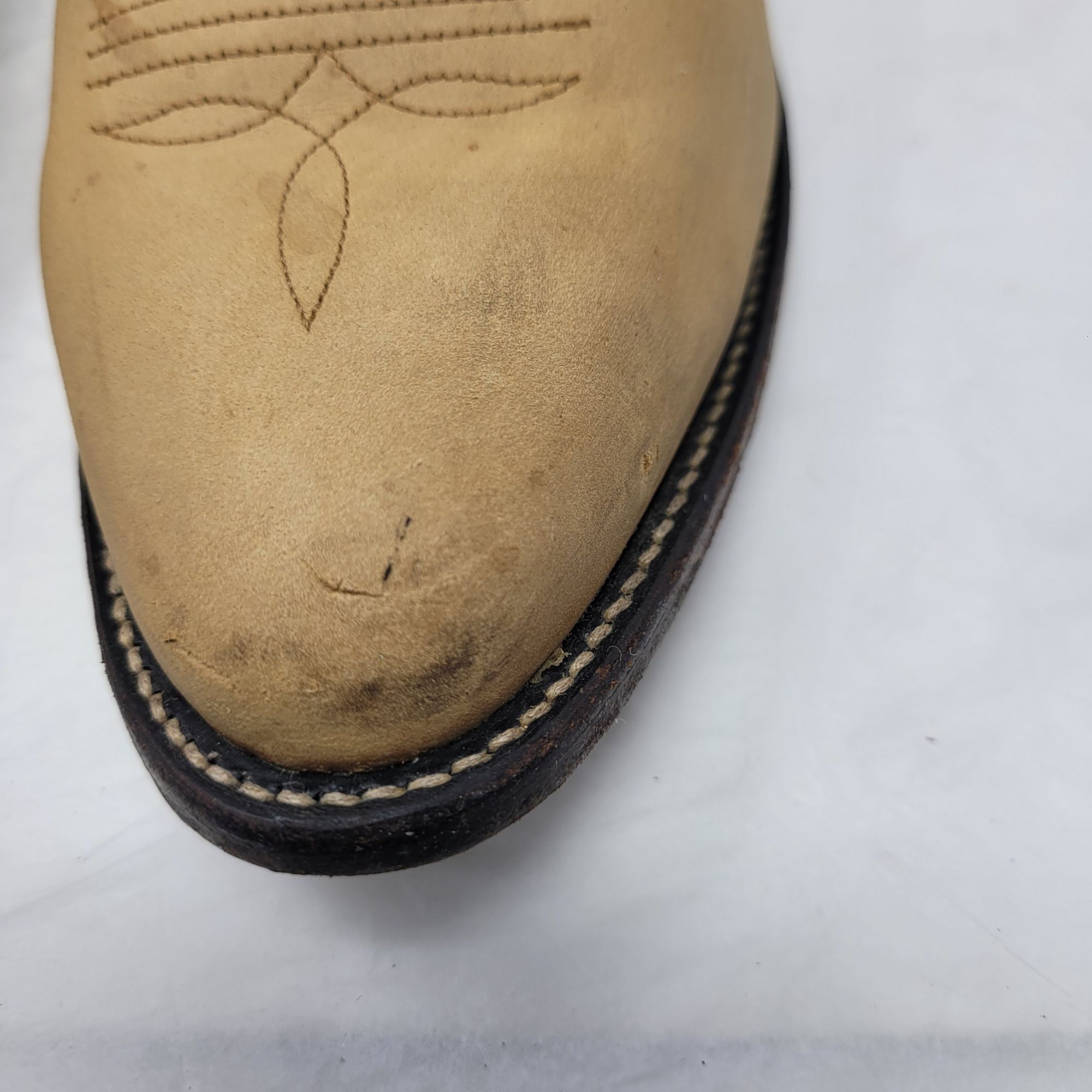 Tony Lama VTG Mens Tony Lama Tan Leather Western Cowboy Boots Sz 9.5 E Size US 9.5 / EU 42-43 - 7 Thumbnail