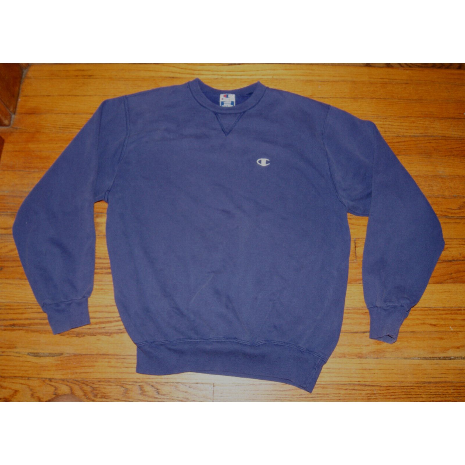 Champion VTG Champion Single V Crewneck Sweatshirt L USA Navy Blue Size US L / EU 52-54 / 3 - 3 Thumbnail