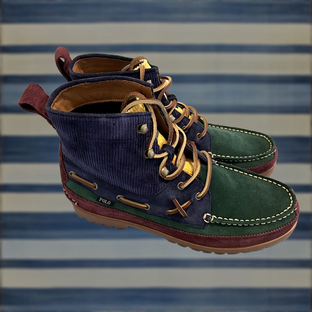 Polo Ralph Lauren Polo Ralph Lauren Ranger Mid Colorblock Suede Corduroy Boots Mens 10 New Chukka Lace Up Multicolor Boots Size US M / EU 48-50 / 2 - 1 Thumbnail