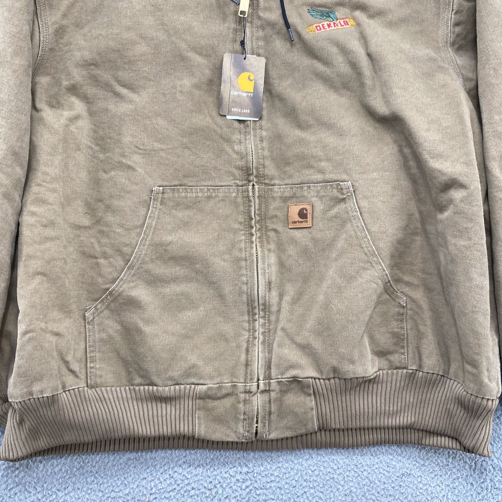 Carhartt VINTAGE Carhartt Jacket 3XL Brown Hooded Canvas 3M Thinsulate FRB Dekalb Seed J130-M Mens Size US XXL / EU 58 / 5 - 2 Thumbnail