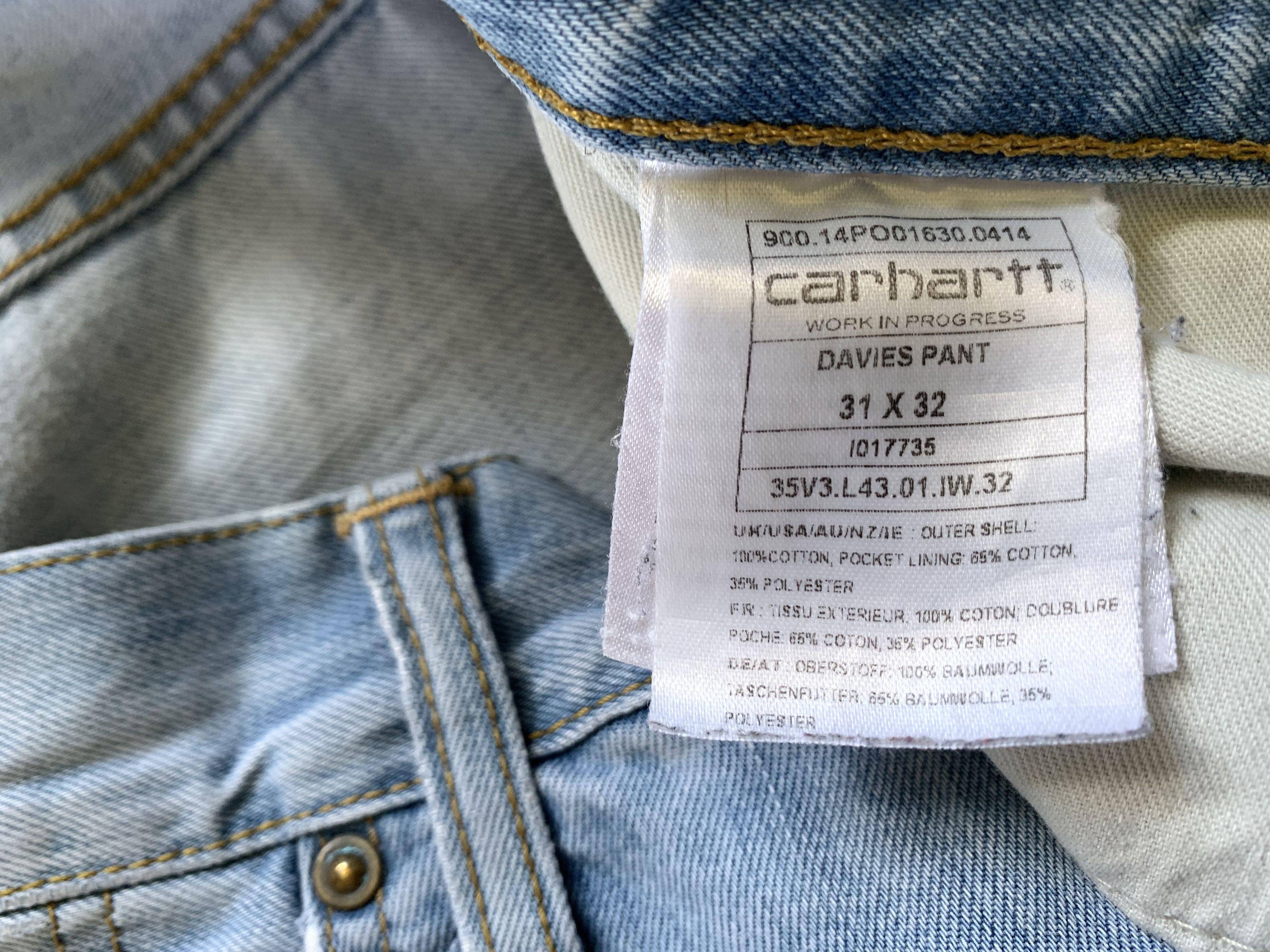 Carhartt Vintage Carhartt Davies Pant Light Blue Jeans Size US 31 - 7 Thumbnail