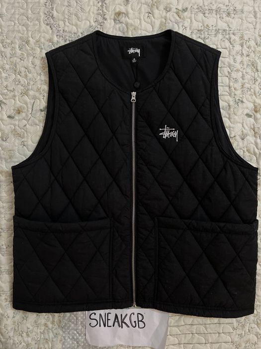 Stussy STÜSSY DIAMOND QUILTED VEST black M | Grailed