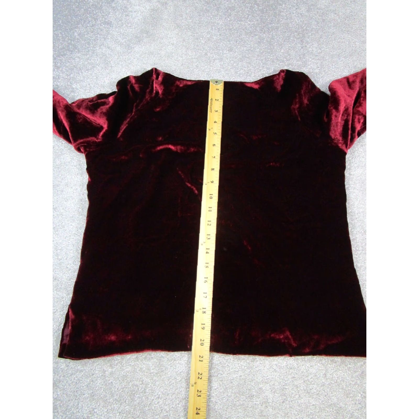 Vintage Ines De La Fressange Womens Sweater L Red Velvet Pullover Solid Size L / US 10 / IT 46 - 7 Thumbnail