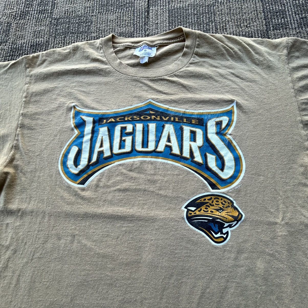 NFL Vtg 1998 Jacksonville Jaguars NFL Tan Spell-Out T-shirt Size US XL / EU 56 / 4 - 2 Thumbnail