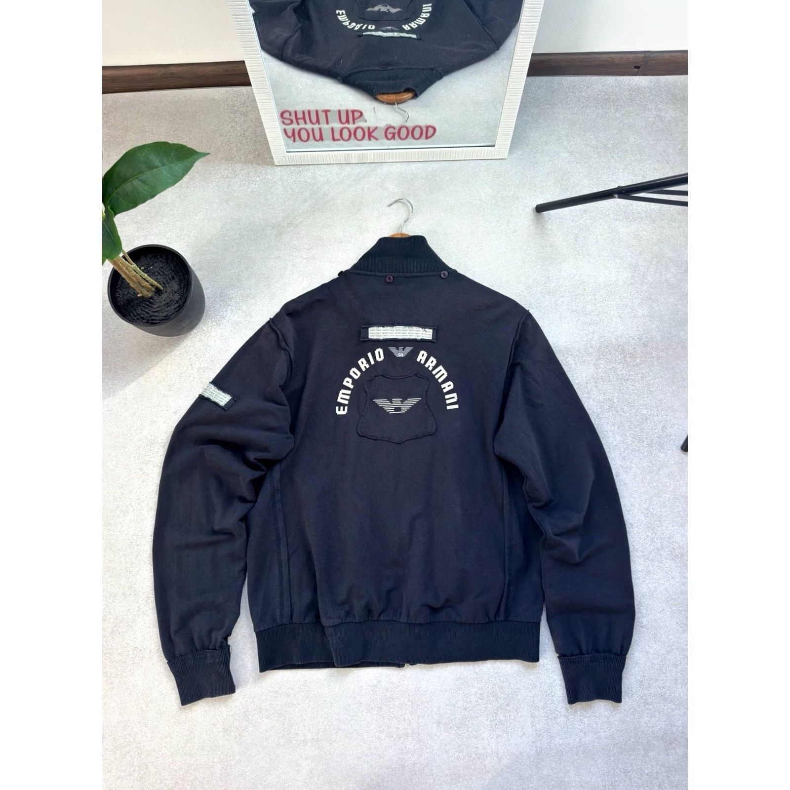 Emporio Armani VINTAGE Emporio Armani Full Zip Pullover Y2K Jacket Big Logo Made In Italy Size M Blue Mens Shirt Size US M / EU 48-50 / 2 - 3 Thumbnail