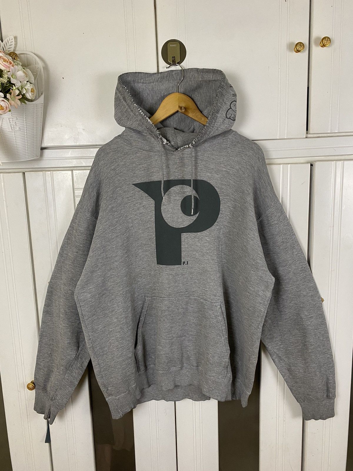 image of Skategang x Vintage Thrashed Skateboarding Vermin Record Hoodies in Grey, Men's (Size XL)