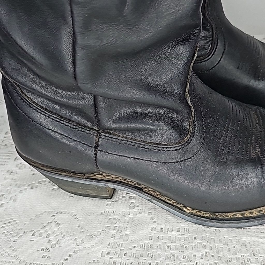 The Unbranded Brand Shyanne Patsy Shy slouch cowgirl black leather boots sz 6.5 Size US 6.5 / IT 36.5 - 3 Thumbnail