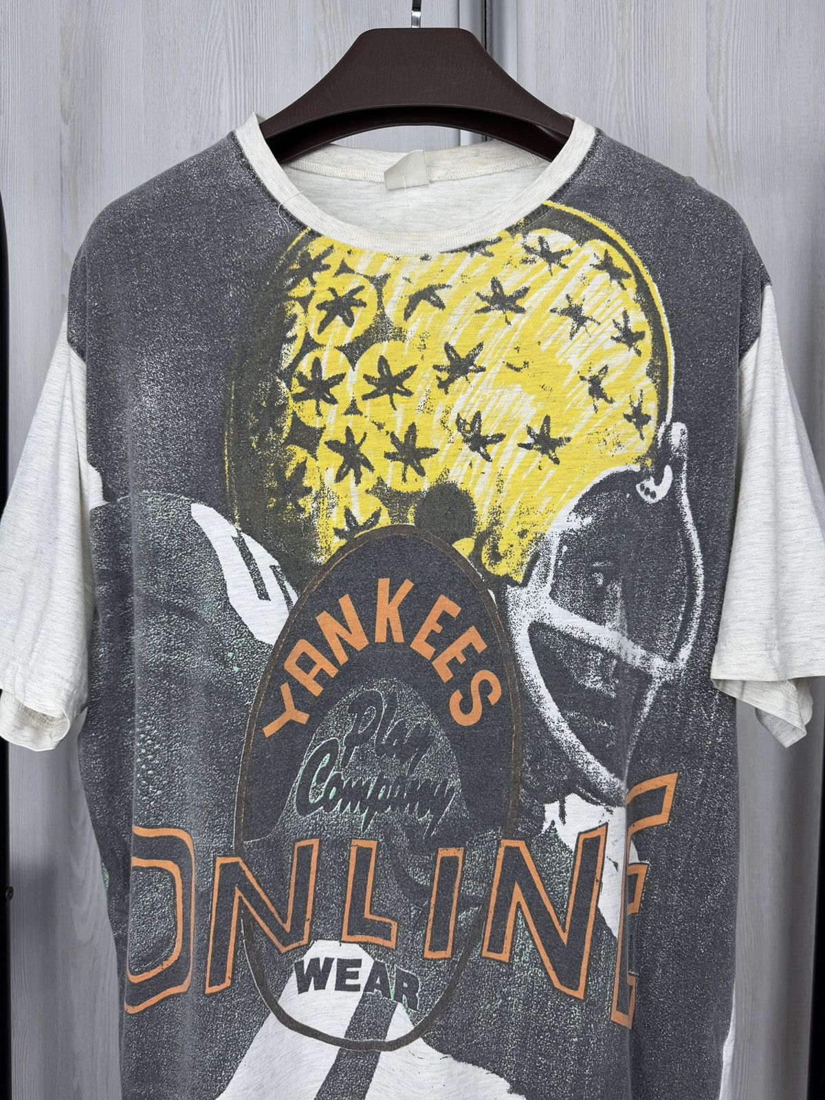 New York Yankees Vintage 90s Yankees Online Wear Play Company Rare tee shirt Size US XL / EU 56 / 4 - 3 Thumbnail