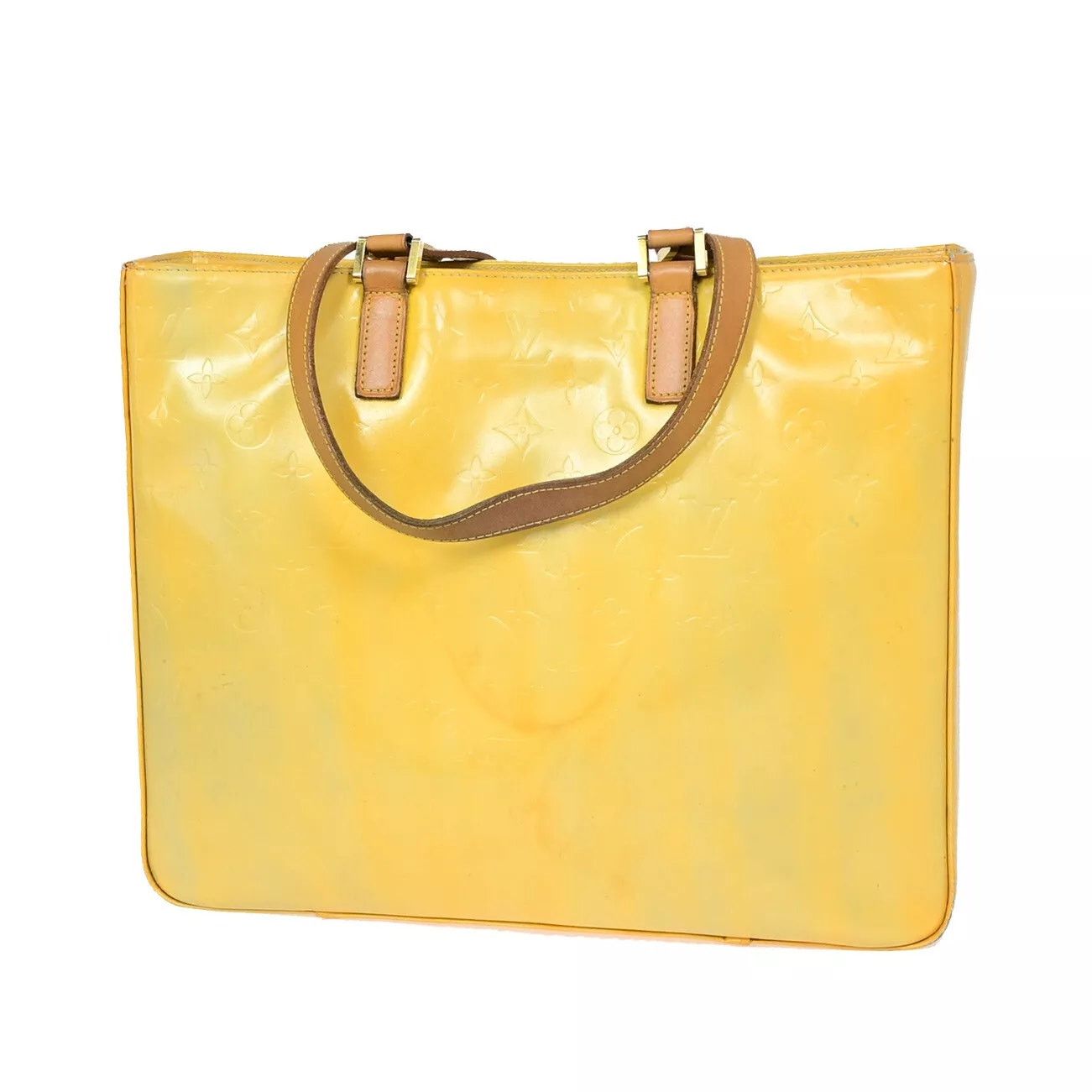 Louis Vuitton Monogram Vernis Columbus Shoulder Bag Lime in Yellow, Women's