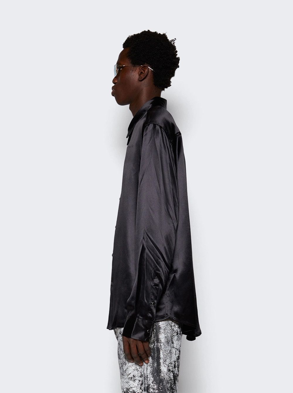 Diesel o1mle0426 S-Ricco Logo Embroidered Collar Shirt in Black Size US XL / EU 56 / 4 - 4 Thumbnail