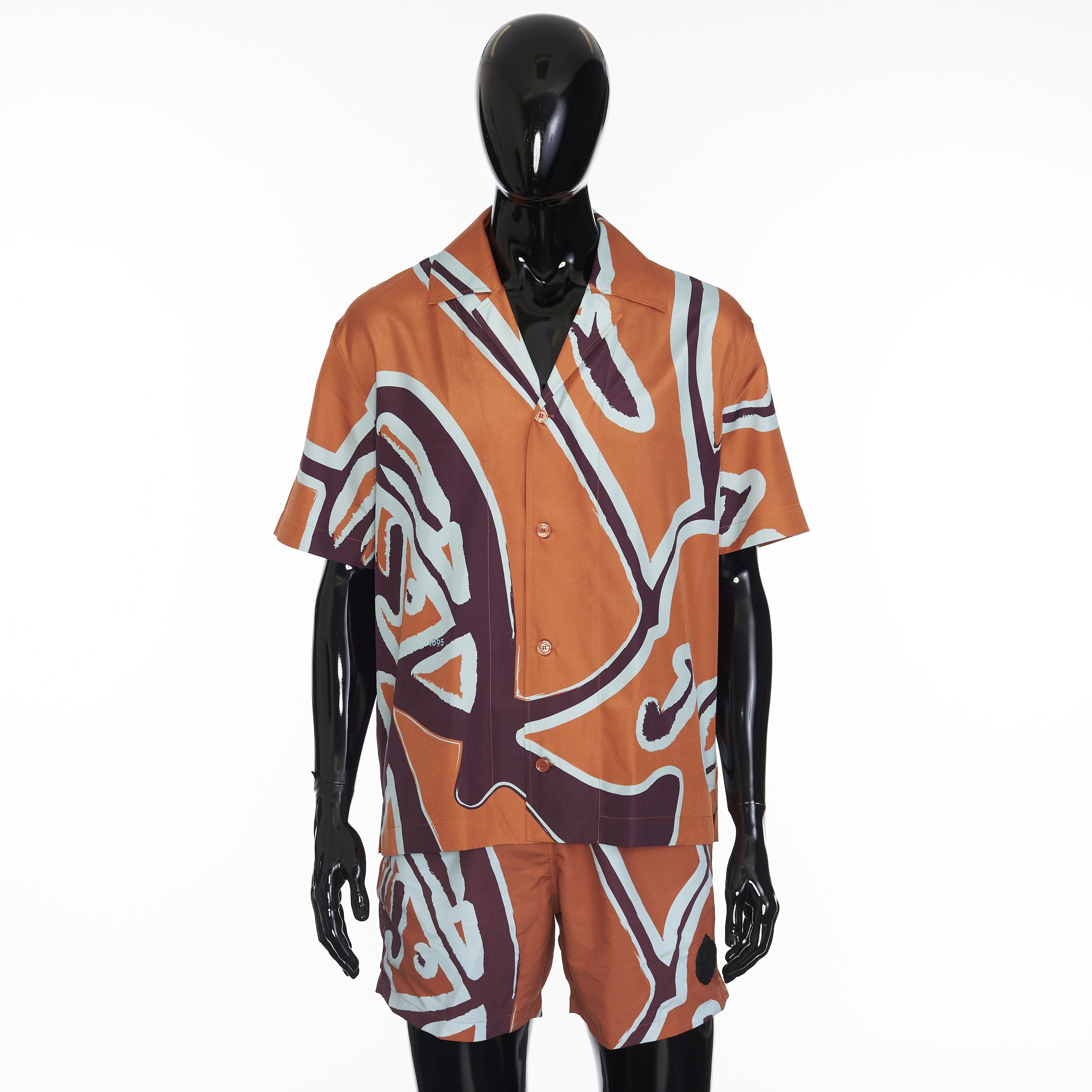 Berluti Short Sleeve Shirt With Giant Scritto Print In Mulberry Silk Size US L / EU 52-54 / 3 - 1 Thumbnail
