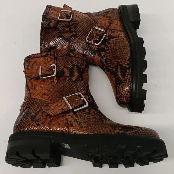 Jimmy Choo Jimmy Choo Youth II Cuoio Snake Print Leather Biker Boots-36 Size US 6 / IT 36 - 5 Thumbnail