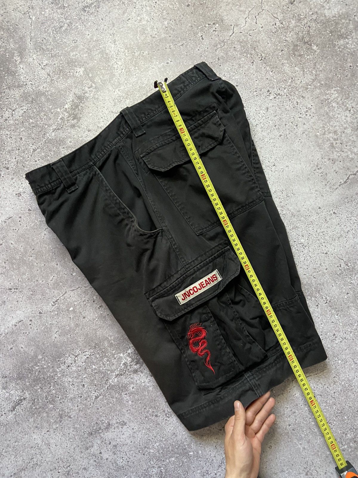JNCO × Vintage Vintage JNCO Black Cargo Utility Shorts Red dragon Y2K Cyber Size US 34 / EU 50 - 5 Thumbnail