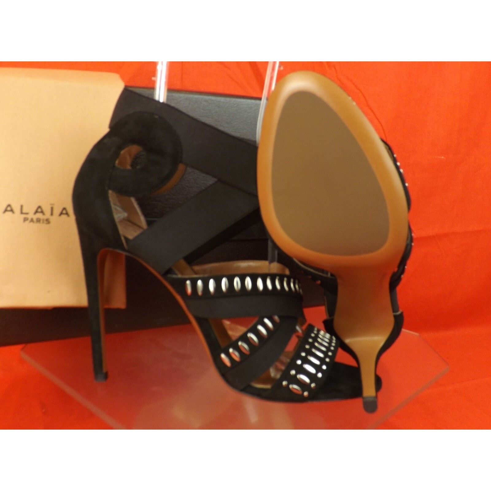 Alaia ALAIA BLACK SUEDE CRISSCROSS SILVER STUDS PUMPS 40.5 Size US 10.5 / IT 40.5 - 10 Thumbnail