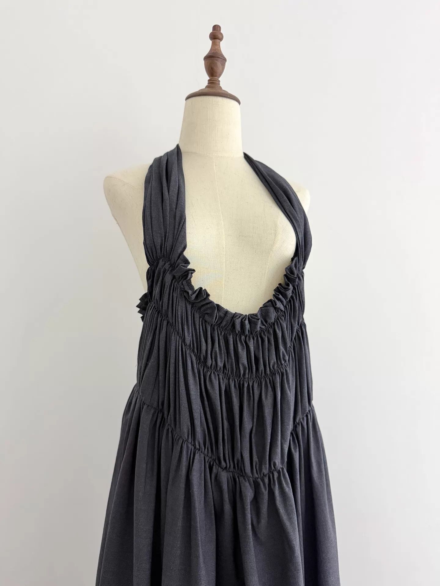 Comme des Garcons CDG Irregular Ruffled Strap Skirt Deep Gray Wool M Size M / US 6-8 / IT 42-44 - 2 Thumbnail