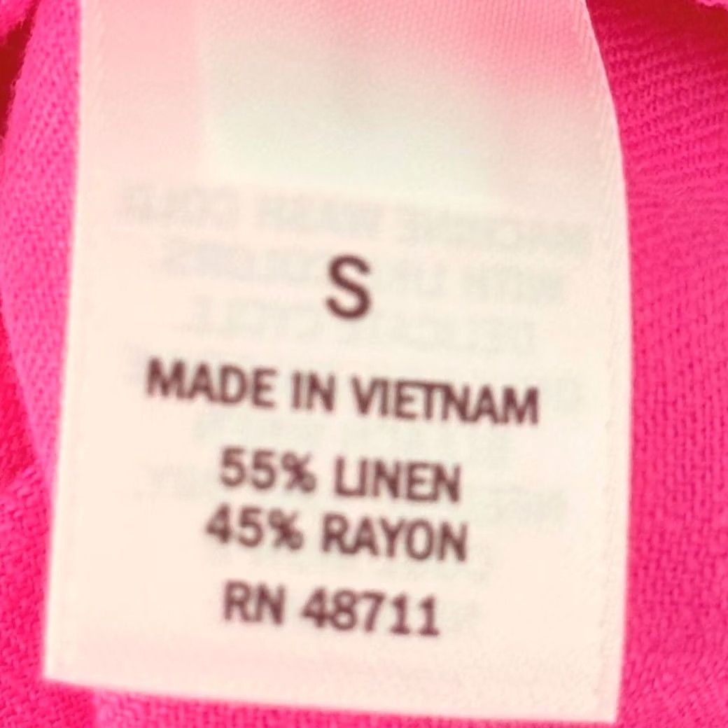 Vintage Ophelia Roe Womens S Pink Sleeveless Button Down Shirt Linen Blend Barbiecore Size S / US 4 / IT 40 - 6 Thumbnail