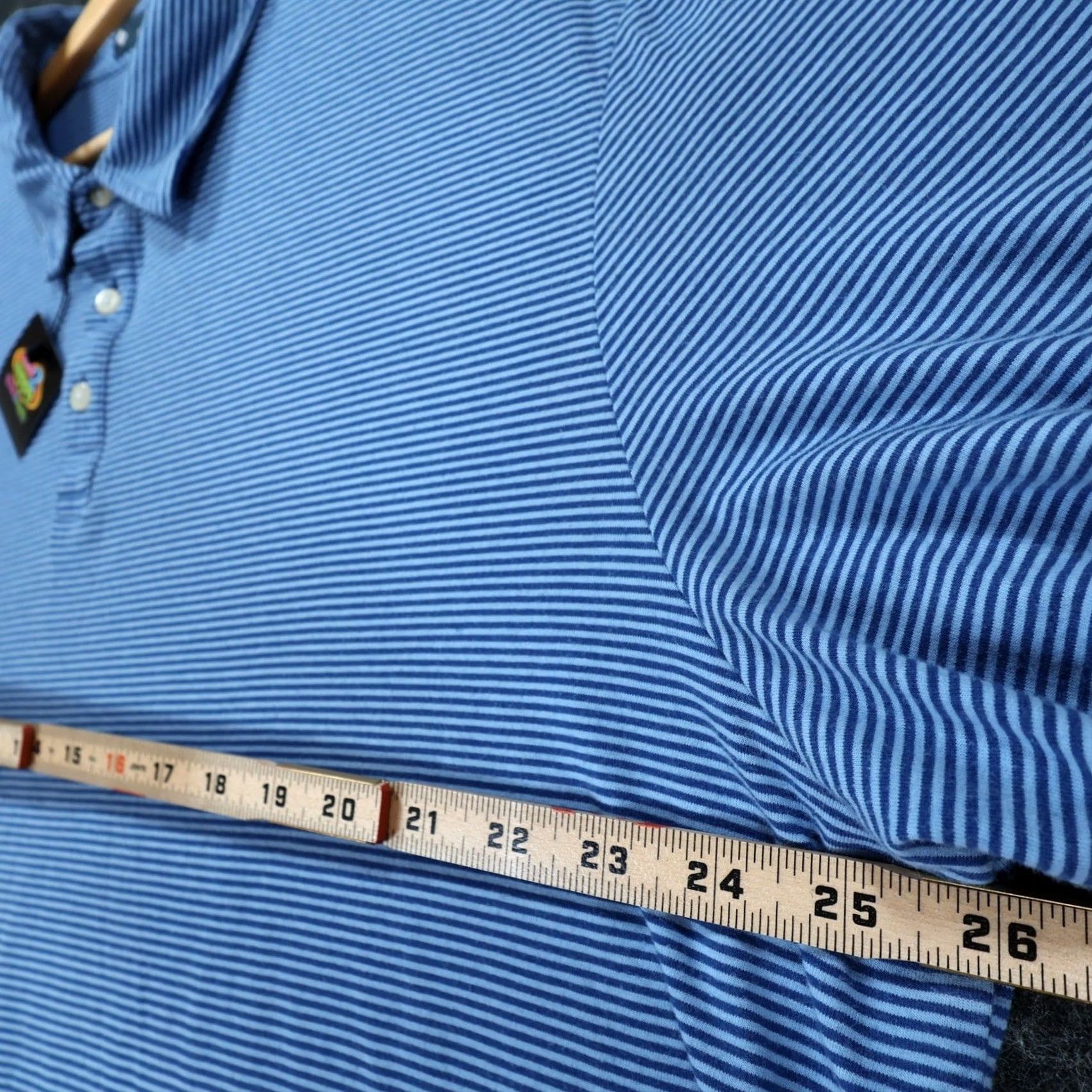Vintage Member's Mark Polo Shirt Mens XXL Blue Striped Cotton Blend Size US XXL / EU 58 / 5 - 3 Thumbnail