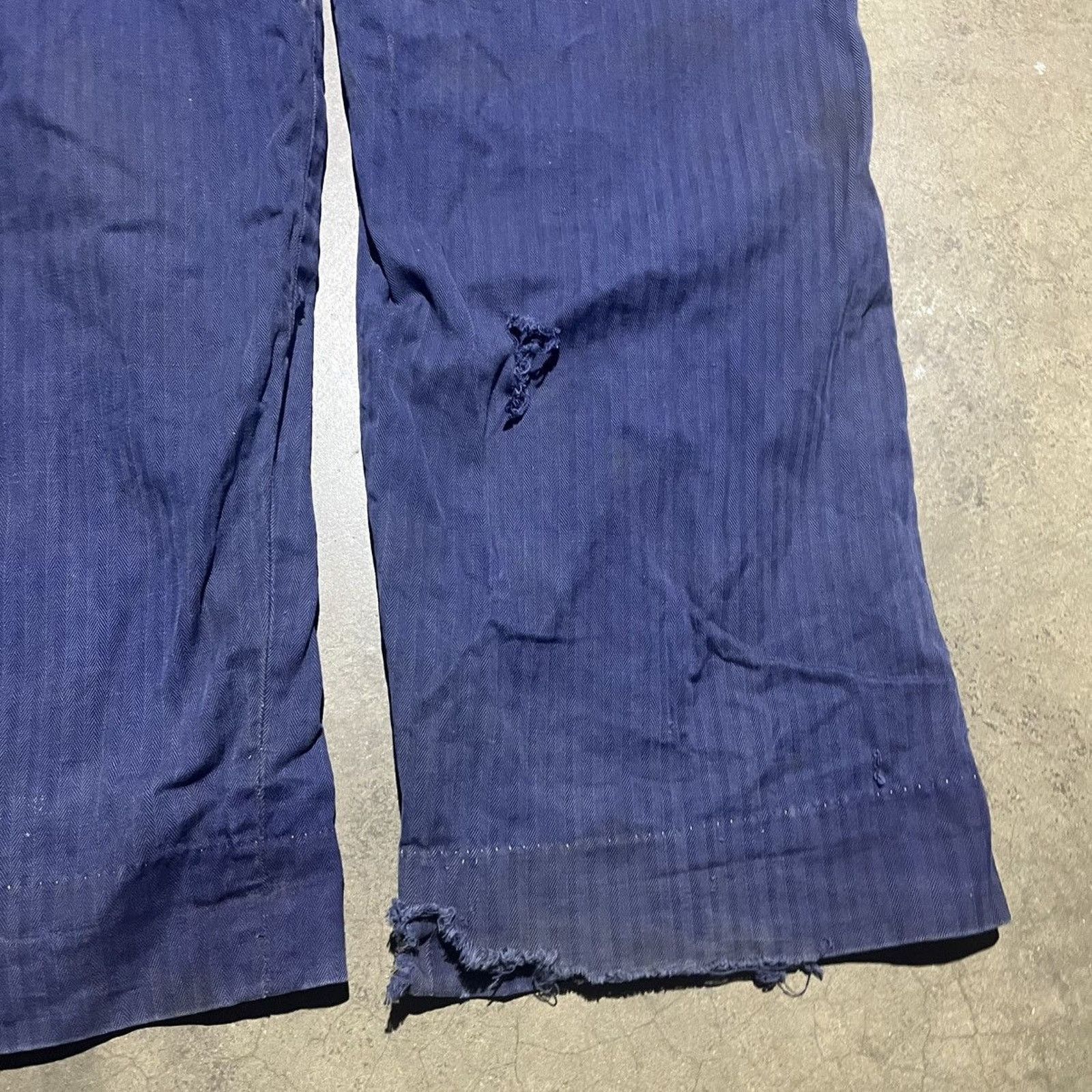 Vintage 40s Hart Blue HBT Striped Workwear Pants 36x32