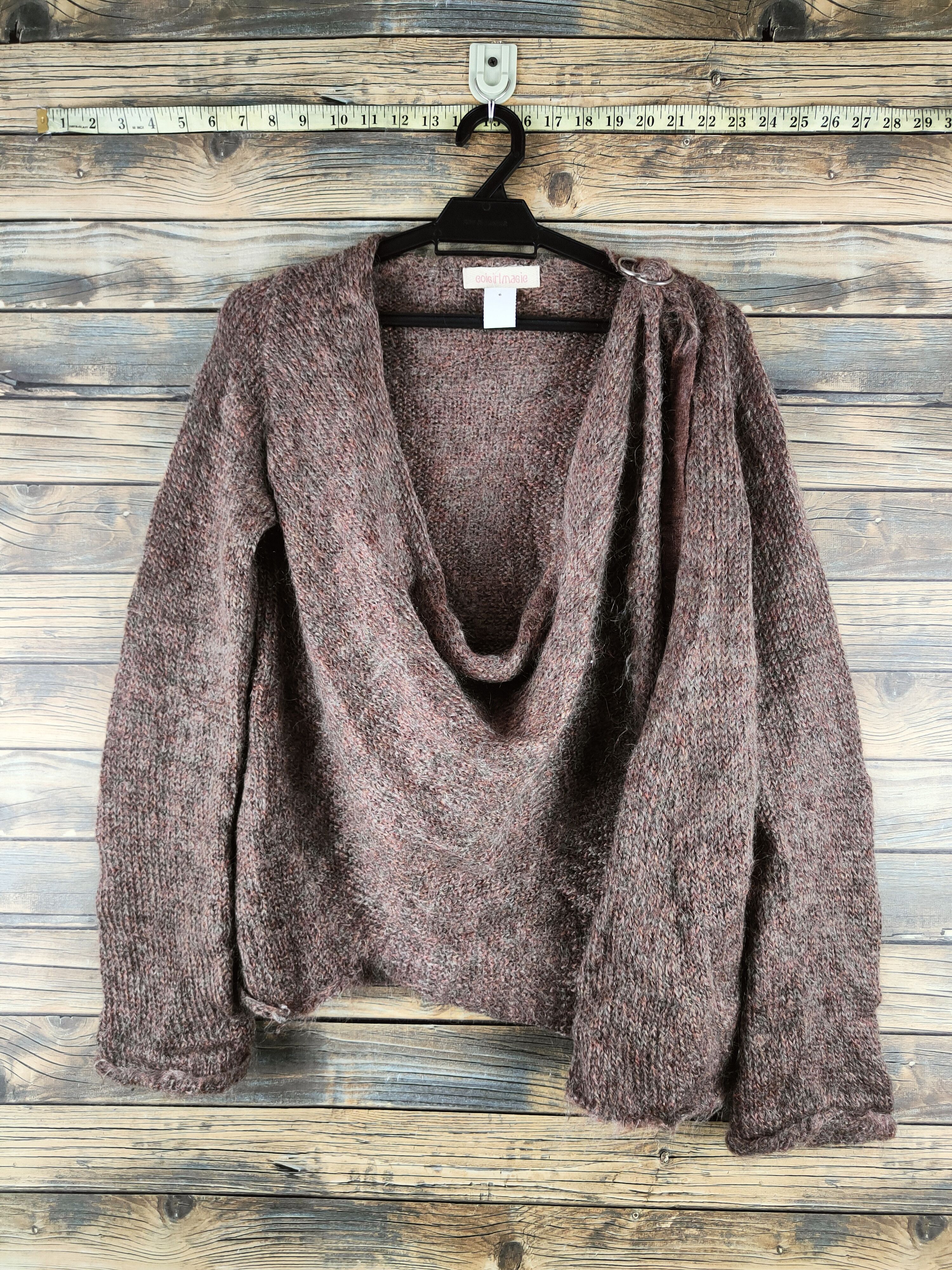 Japanese Brand DL Coigirl Magie Brown Knitwear Cardigans #46-437 Size S / US 4 / IT 40 - 1 Thumbnail